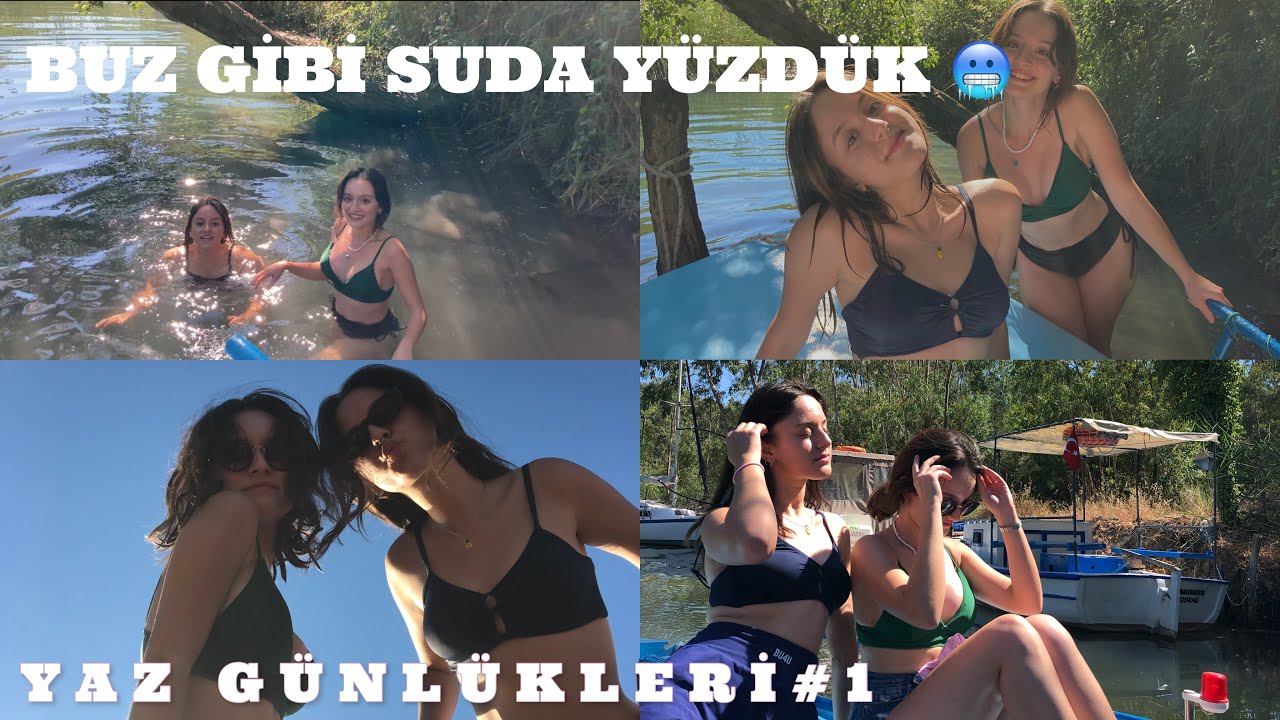 BUZ GİBİ SUDA YÜZDÜK🥶/YAZ GÜNLÜKLERİ#1,MARMARİSE DİYE ÇIKTIK AKYAKAYA GELDİK