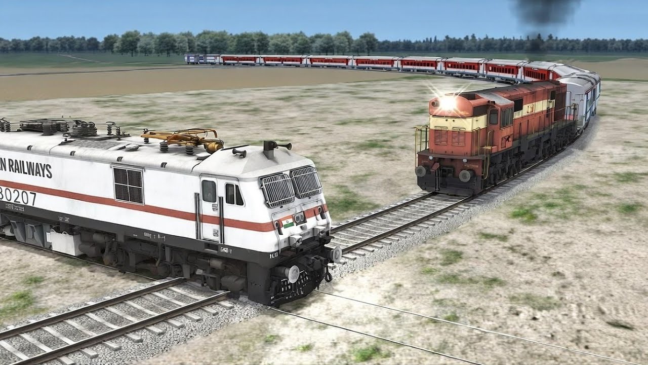 All Realistic Trains Run At Curve Branches ❌️Railroad Tracks | train videos | railway | lhb coach