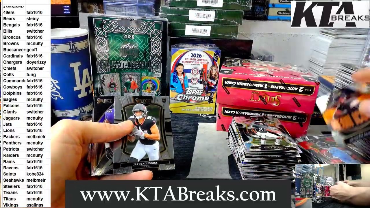 #2 - pick your team break - 2025 panini select football 4 hobby box break pick your team