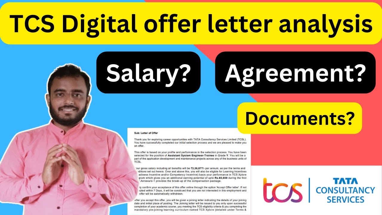 TCS Digital Offer Letter analysis | TCS digital in-hand salary | System Engineer(C1) OL Analysis |