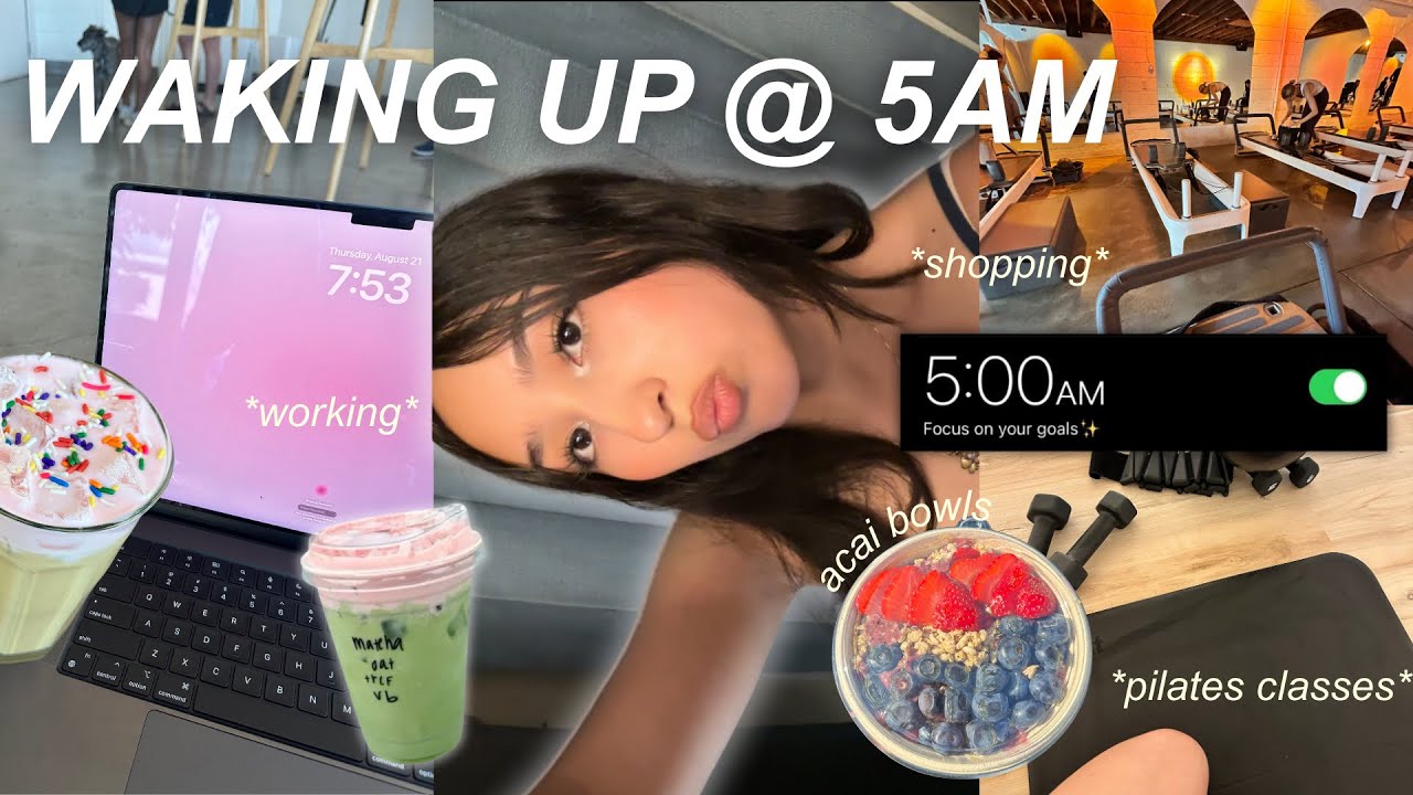 5AM PRODUCTIVE DAYS ♡ Shopping, Pilates, Matcha, Waking up Early & Working!