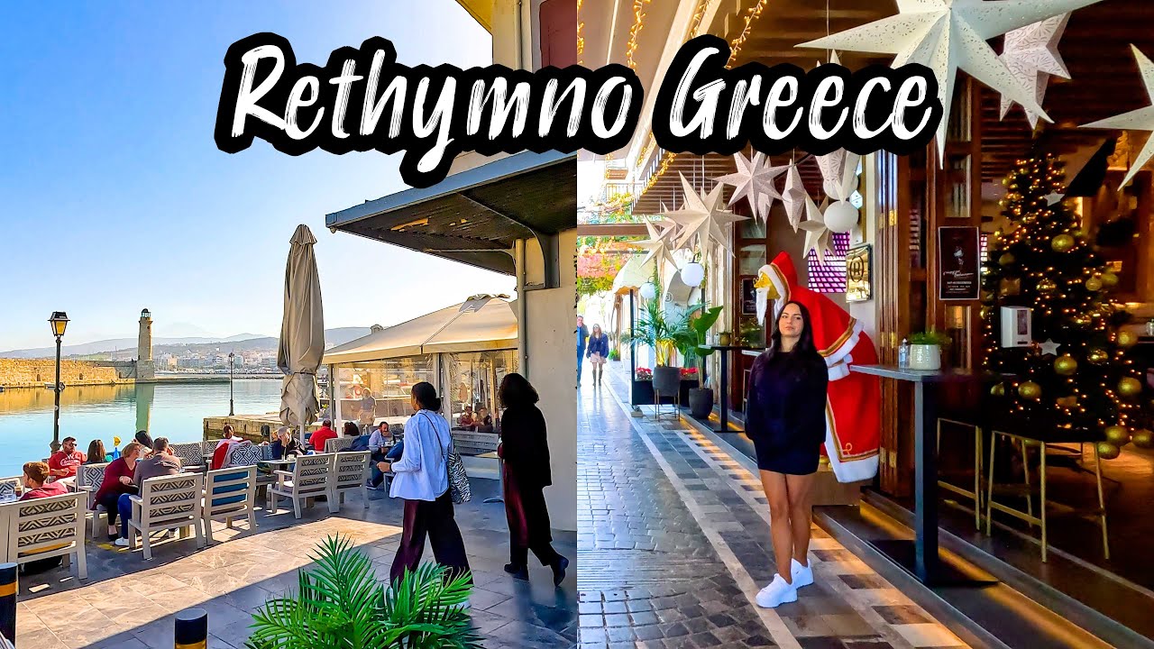 Rethymno Crete, highlights in 4k, during🎄Christmas preparation, Greece