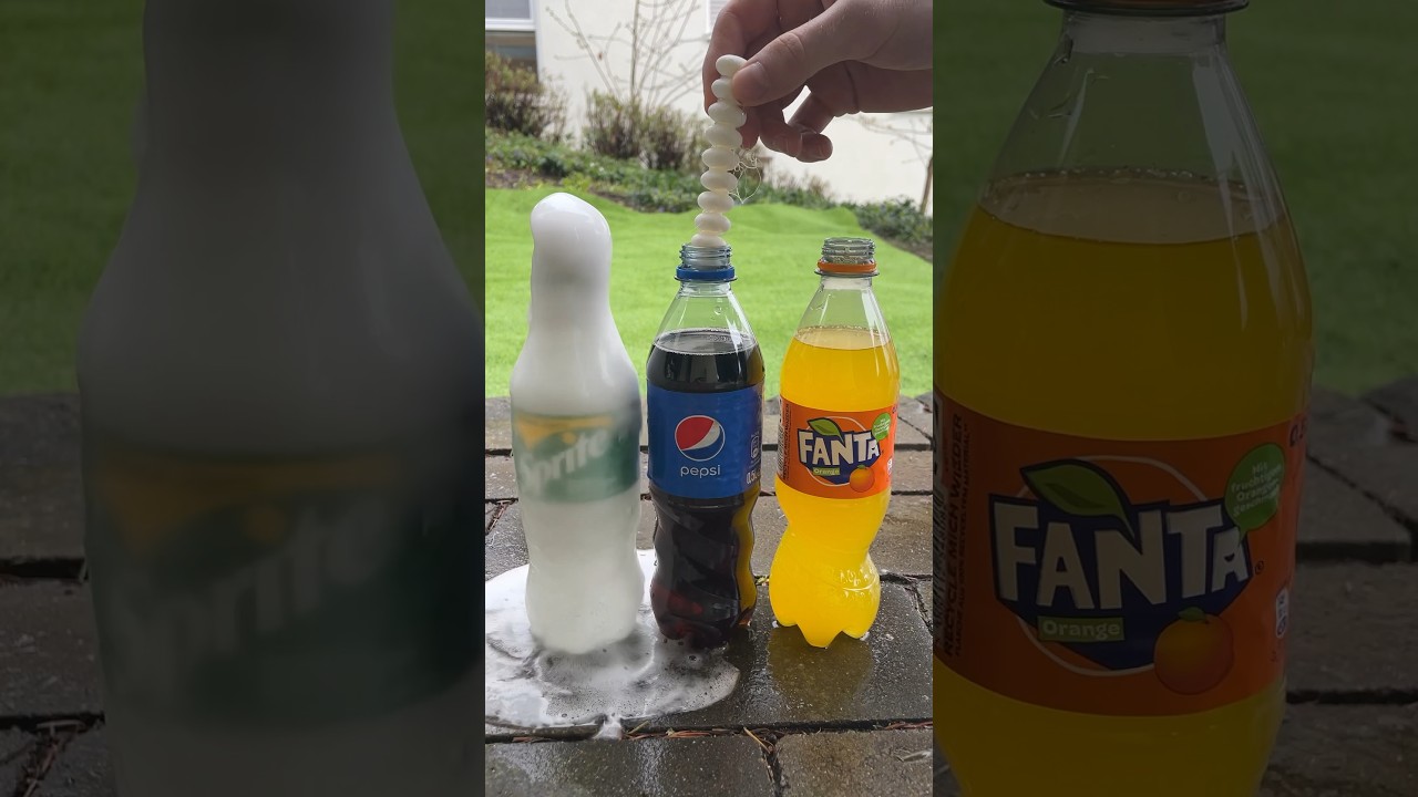 Coca Cola, Fanta,Sprite und Mentos |  Experiment #Shorts
