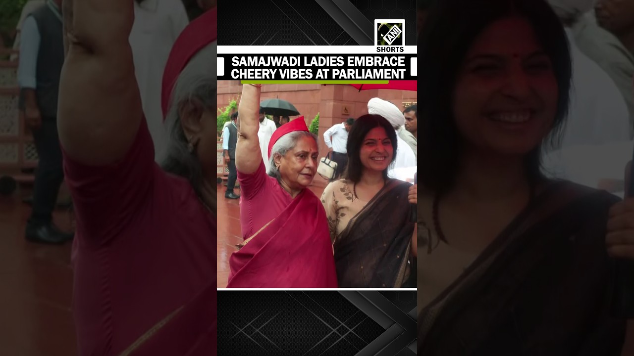Monsoon Session 2026: SP MPs Jaya Bachchan and Dimple Yadav share smiles at Parliament