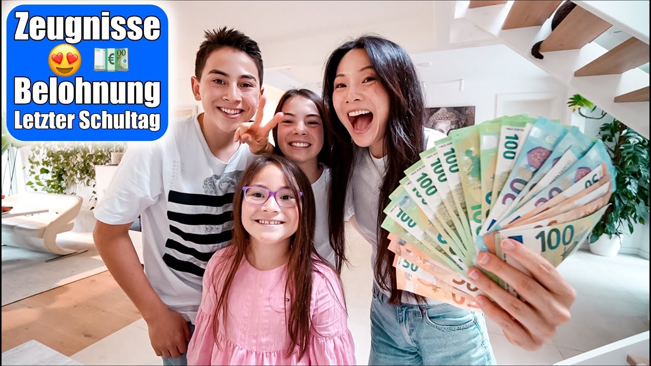 Zeugnisse Gymnasium & Grundschule 😍💶 Belohnung! Letzter Tag Schule | Sommerferien! Mamiseelen