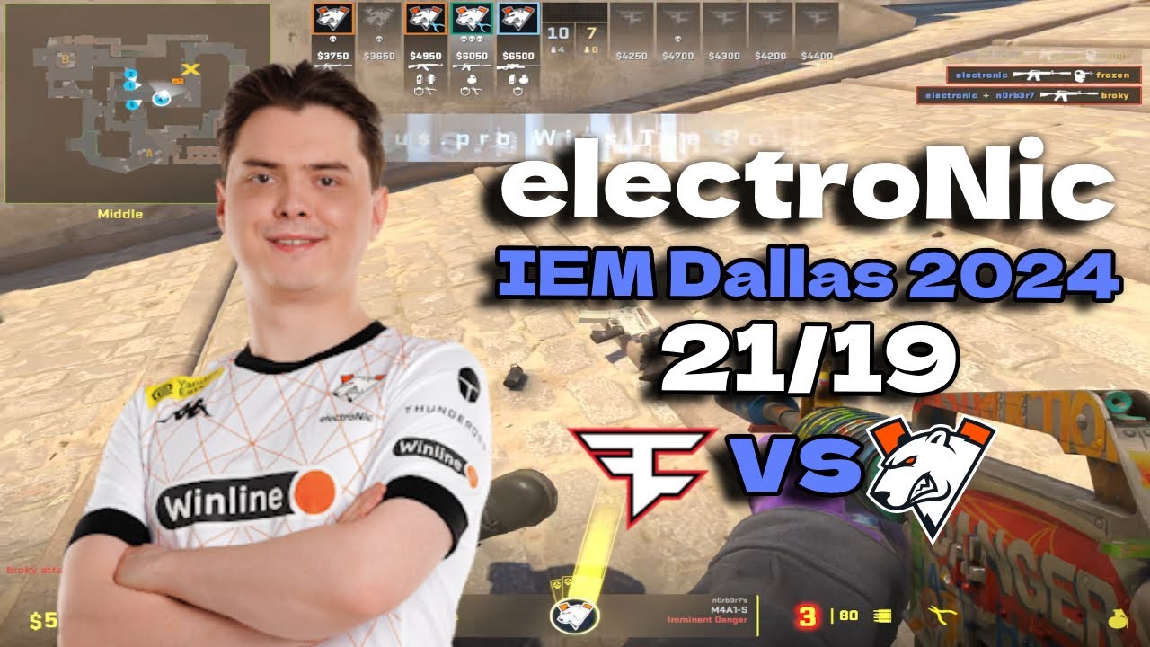 Virtus.pro electroNic (21/19) vs FaZe (Mirage) @ IEM Dallas 2024 #cs2 #pov #demo
