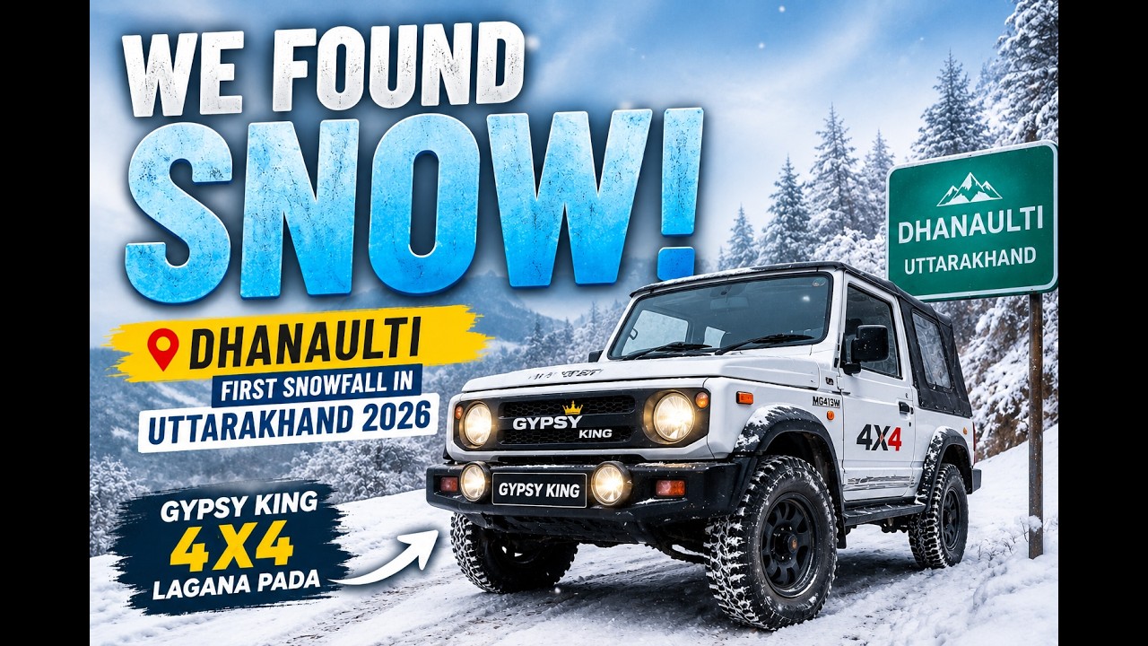 We found SNOW! Dhanaulti First Snowfall in Uttarakhand 2026. /Gypsy ka 4X4 Lagana pada / Part 02