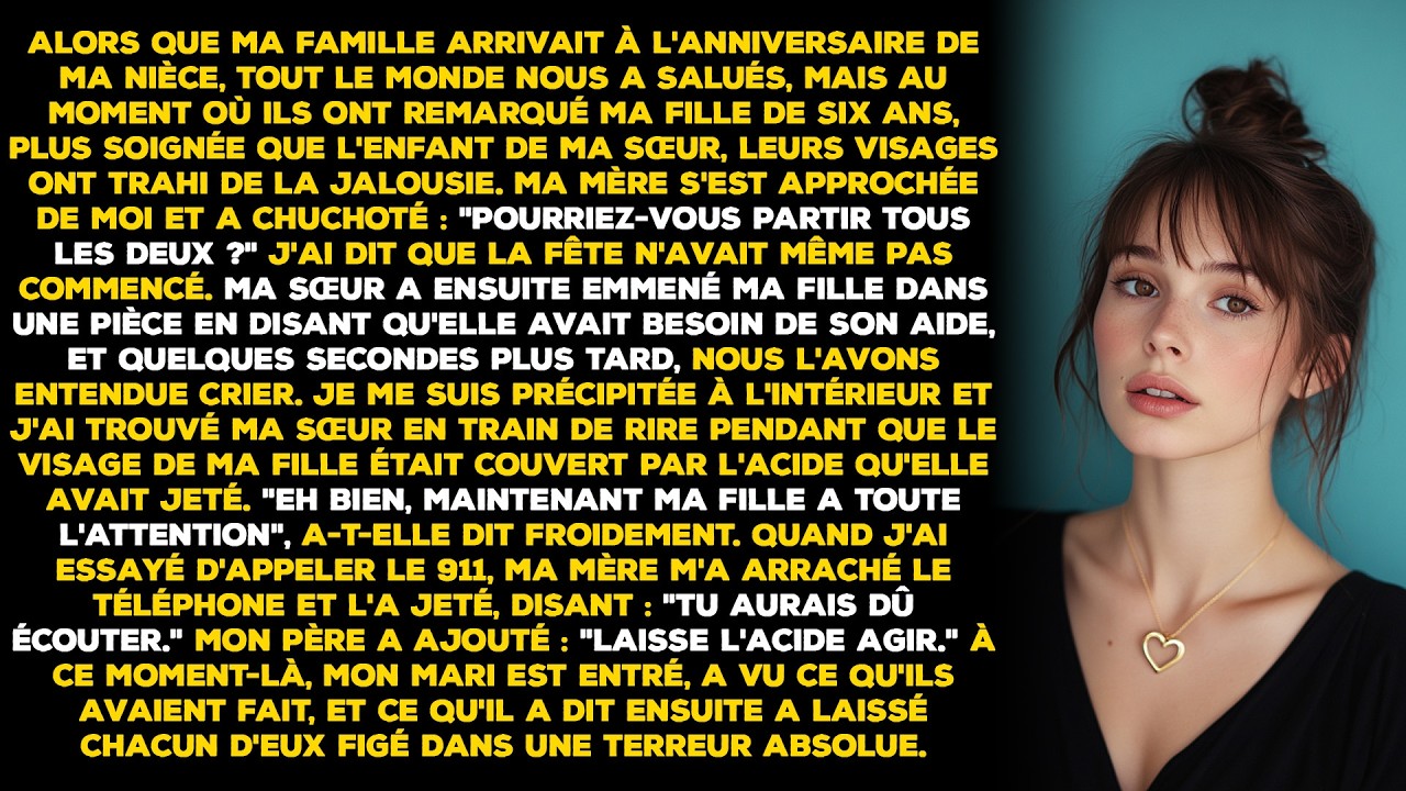 Alors que ma famille arrivait à l'anniversaire de ma nièce, tout le monde nous a salués, mais au