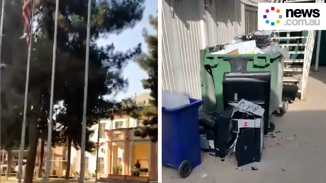Devices destroyed outside NATO building as Taliban take over Kabul
