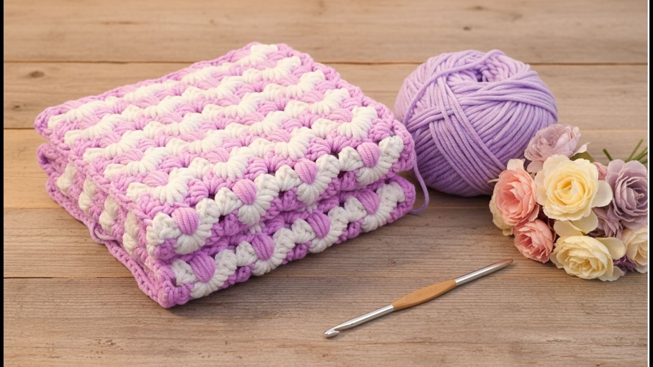 🧶Crochet Very Easy Crochet  Stitch for 🐭 Baby Blanket  especially for beginners