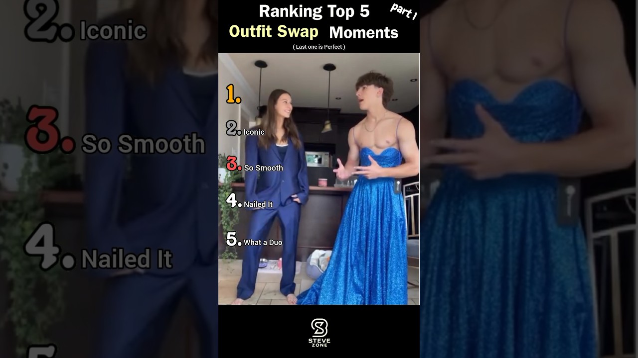 🎯 Ranking Top 5 OUTFIT SWAP MOMENTS 👗 || #ranking #trend #viral #dress #couple #transition #tiktok