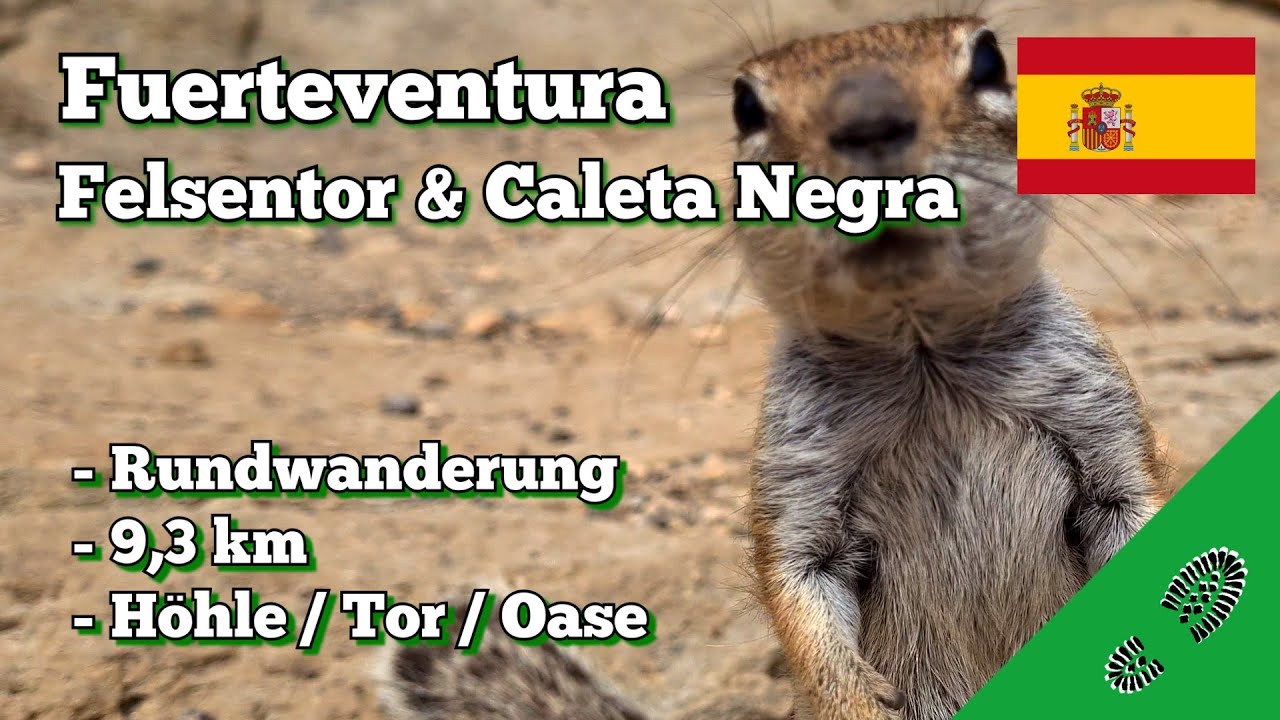 Wanderung: Ajuy Rundtour. Fuerteventura. Spanien, Felsentor, Oase, Höhle Caleta Negra, Küstenweg.