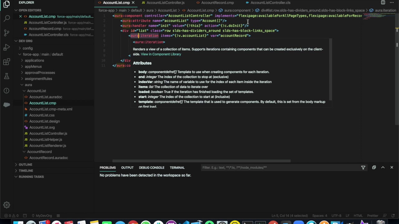 Simple Record List  - Salesforce Lightning Aura