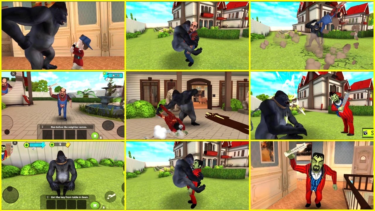 Scary Stranger 3D - Evolution of Gorilla Pranks Old Vs New Game