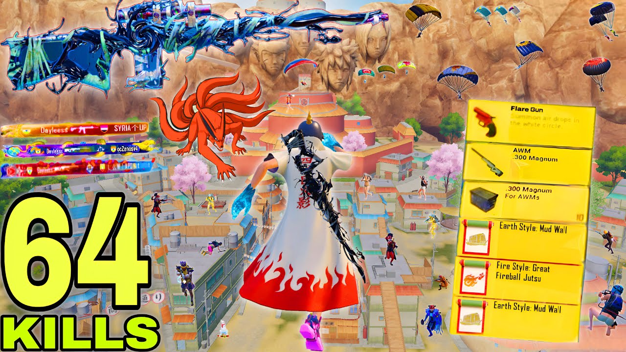 64 Solo KILLS!😱 MY NEW SEASON BEST NARUTO MODE GAMEPLAY in NEW UPDATE 4.5😍 Pubg Mobile