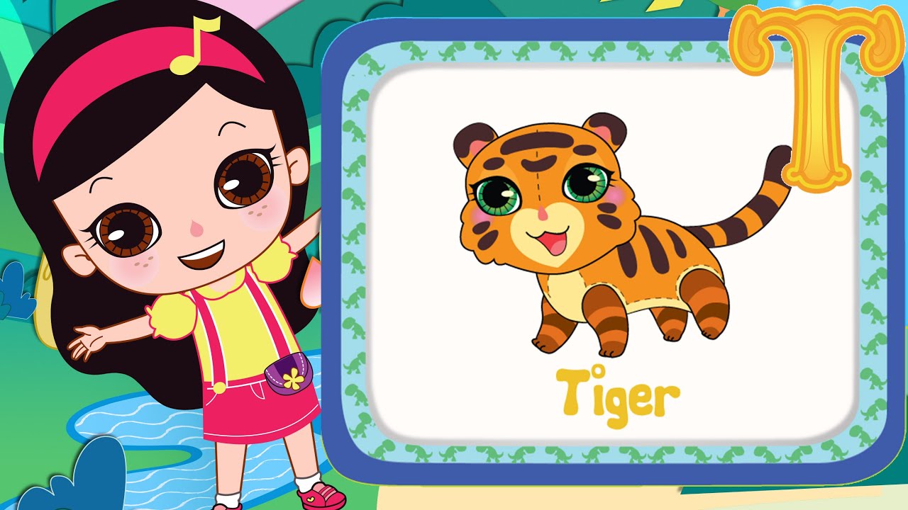 T-Rex Teams with Tiger! | Learn ABC for Kids | Letter T - Olive and the Rhyme Rescue Crew