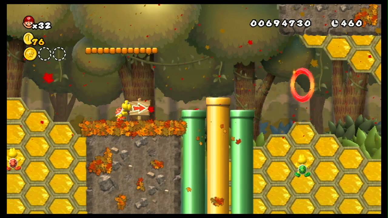 Newer Super Mario Bros. Wii - World A - Goldwood Forest [redo]