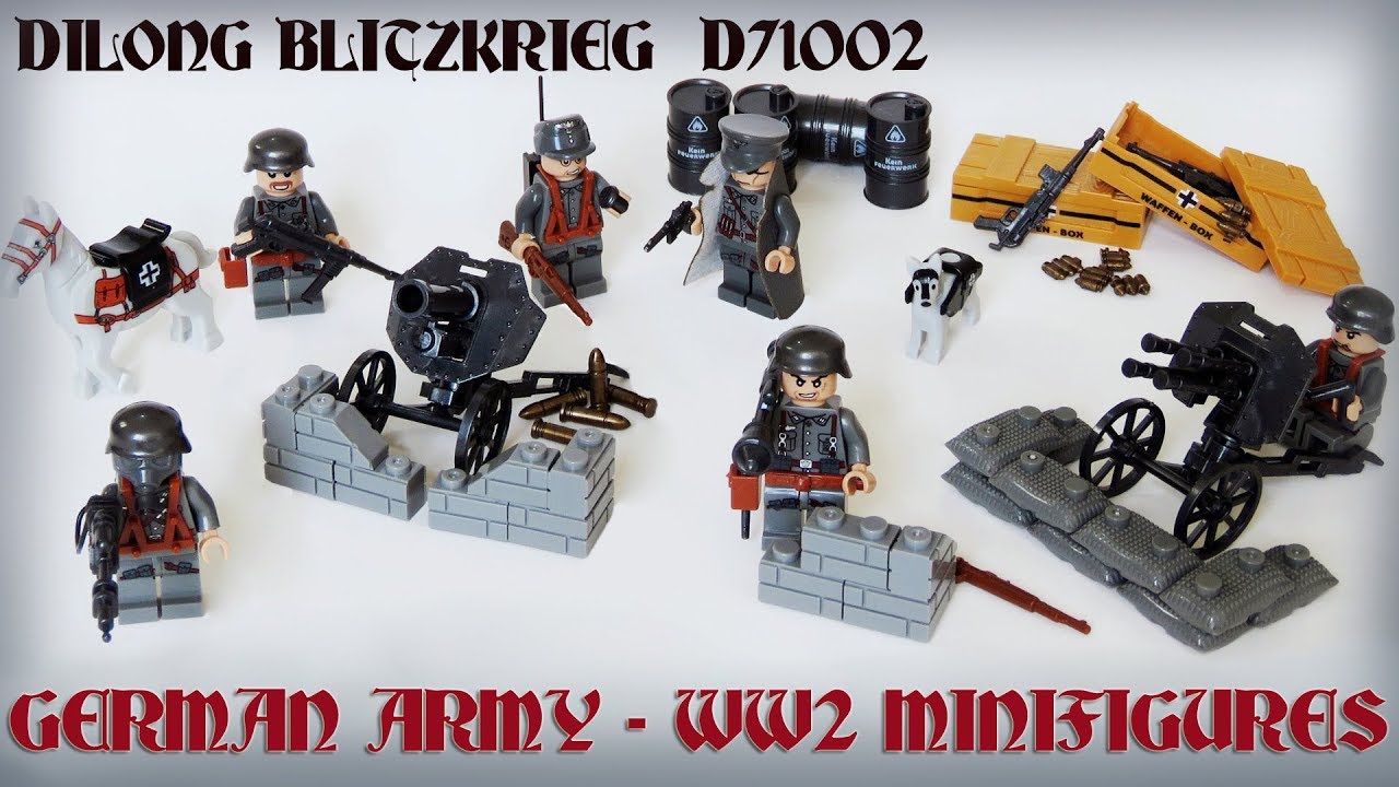 ВОЕННЫЕ МИНИФИГУРЫ - НЕМЕЦКАЯ АРМИЯ, СОЛДАТЫ WW2 - DILONG 71002 (неофициальный Lego из Aliexpress)