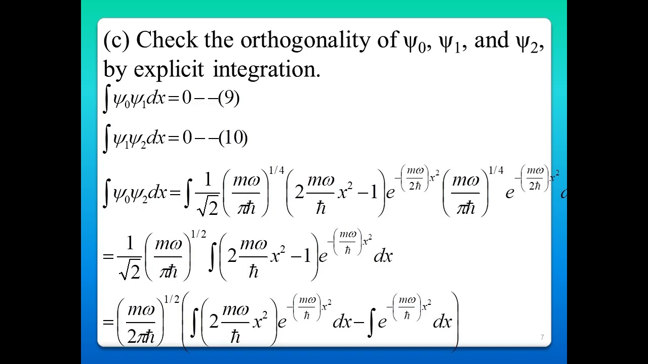 construct wavefunction for harmonic oscillator for n=1,2