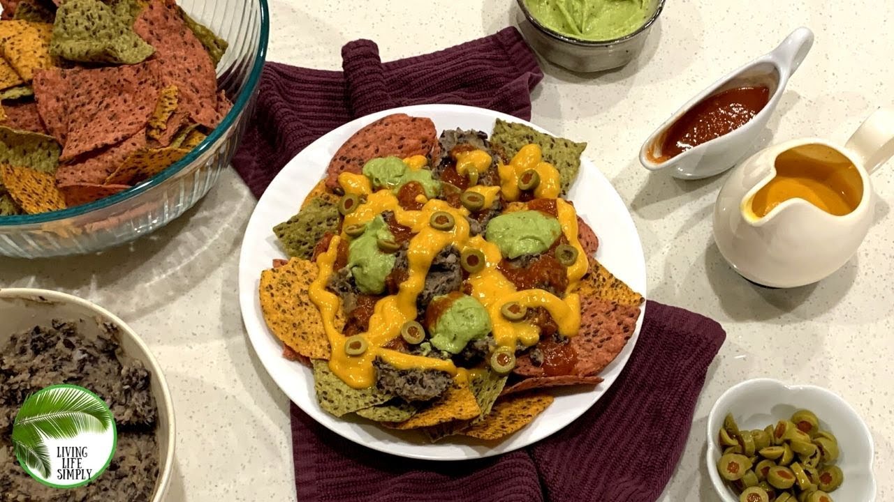 Best Loaded Vegan Nachos + Ultimate Refried Beans Recipe// GF, Oil Free, Soy Free