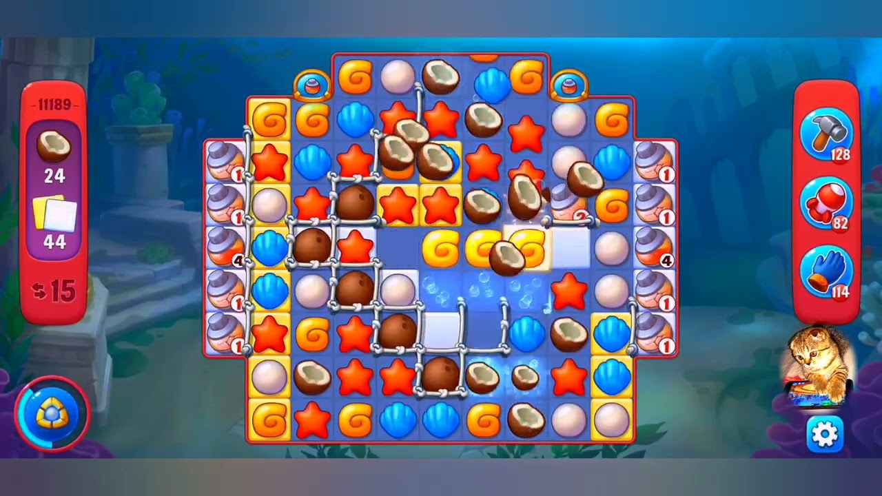 фишдом 2023  #  11189 уровень - прохождение без бустеров # Fishdom,   11189  level - no Boosters.