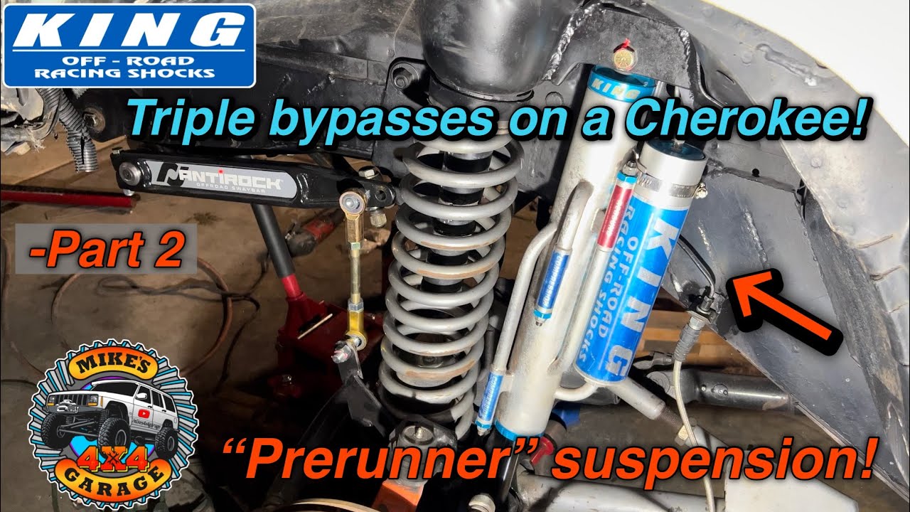 Jeep Cherokee XJ Pre runner suspension build part 2! Triple bypass shocks!