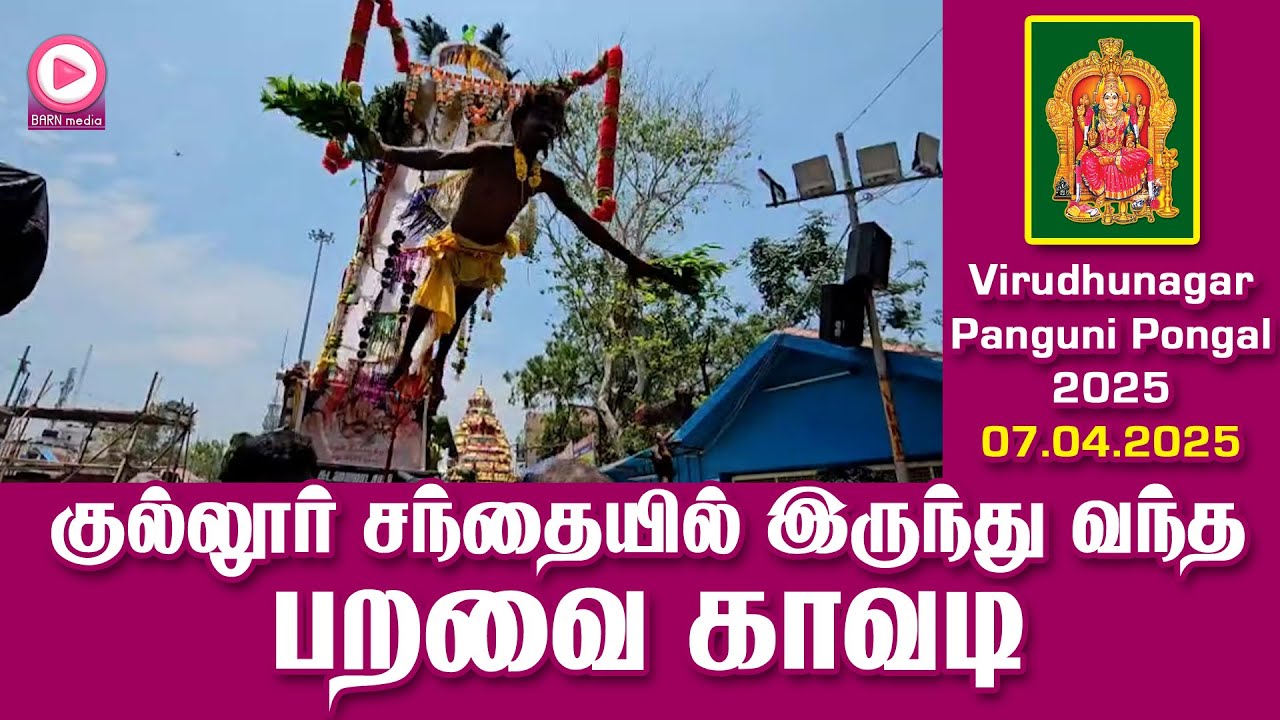 குல்லூர் சந்தையில் இருந்து வந்த பறவை காவடி | விருதுநகர் மாரியம்மன் கோவில் பங்குனிப் பொங்கல் 2025