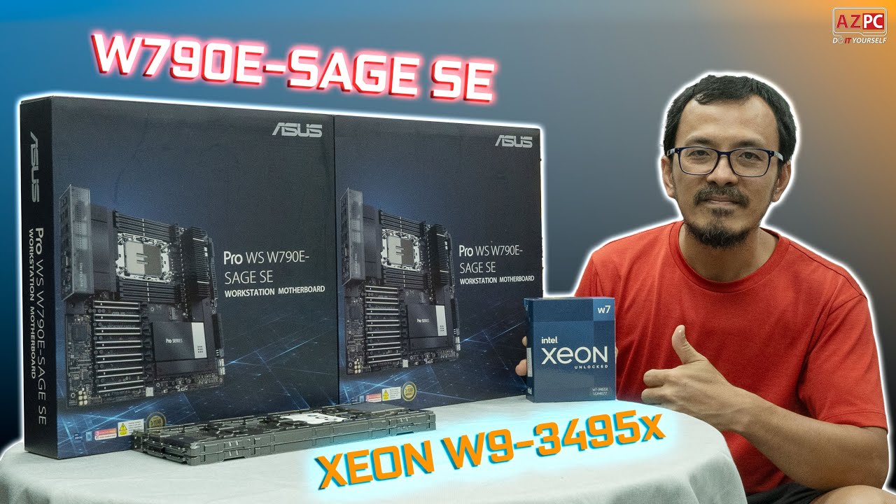 Unbox Asus W790E-SAGE SE và Intel Xeon W9-3495X