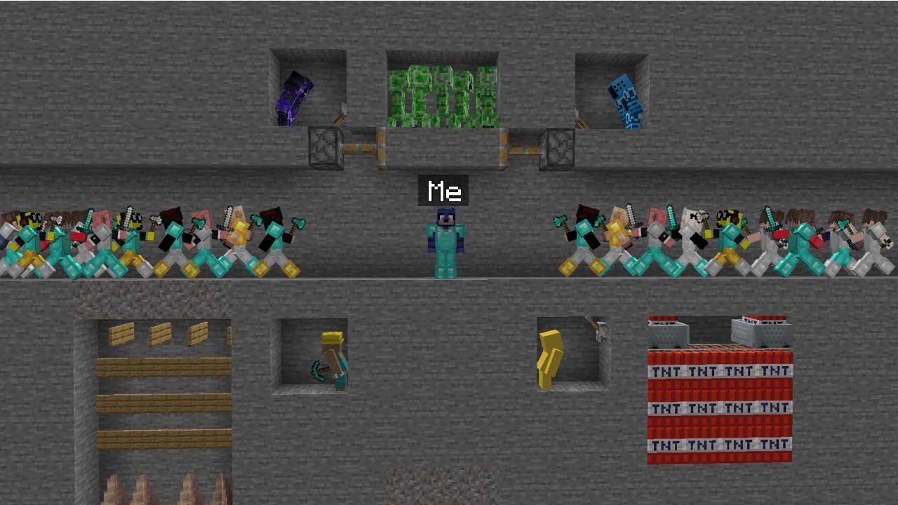 100 игроков против ловушек Minecraft!
