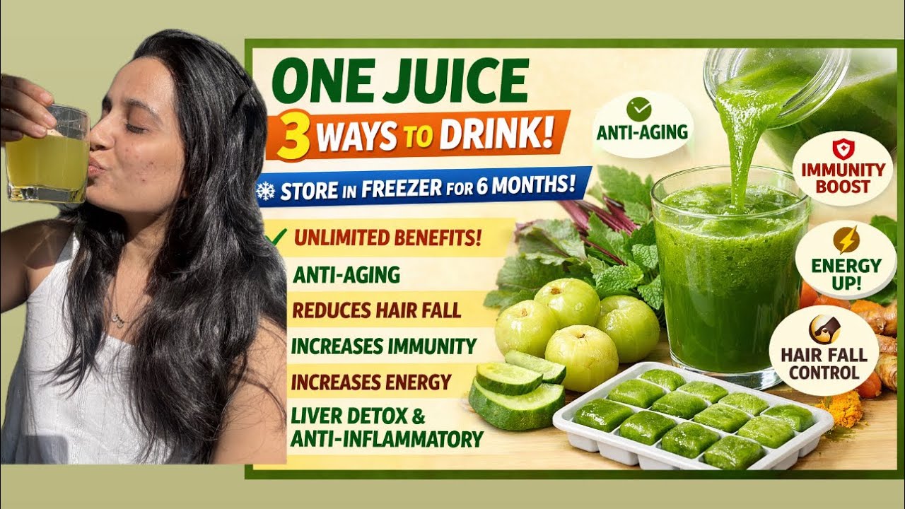 Anti Aging Drink which also Reduces Hair Fall | ये आमला juice बुढ़ापा रोके और बाल झड़ना कम करे🤗 