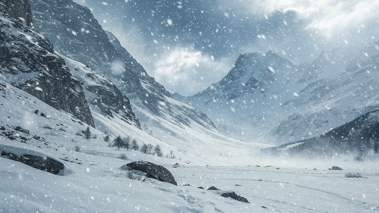 🌨️ Gentle Snowstorm 6H Deep Mountain Sleep