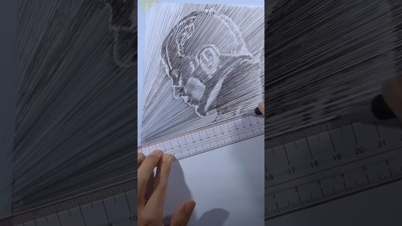 Draw Captain America with a ruler  #drawing #drawlikeaprinter #artdrawing