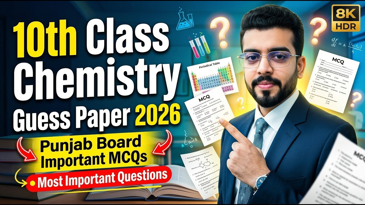 10th Class Chemistry Guess Paper 2026 | Important MCQs, Short & Long Questions | Punjab Board