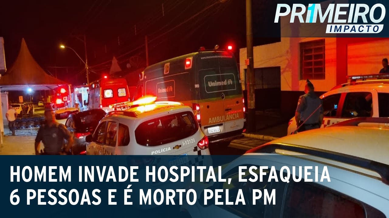 Homem invade hospital e esfaqueia 6 pessoas; agressor foi morto | Primeiro Impacto (07/04/23)