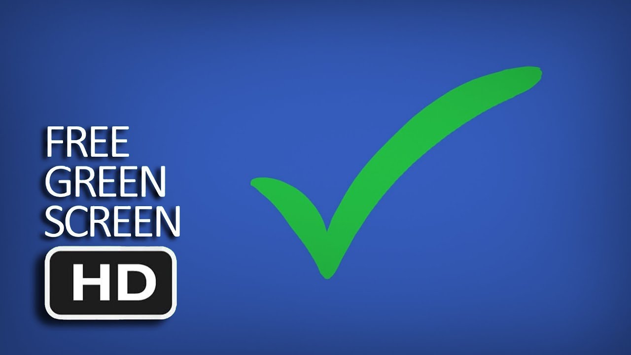 Free Blue Screen - Green Check Mark Animated