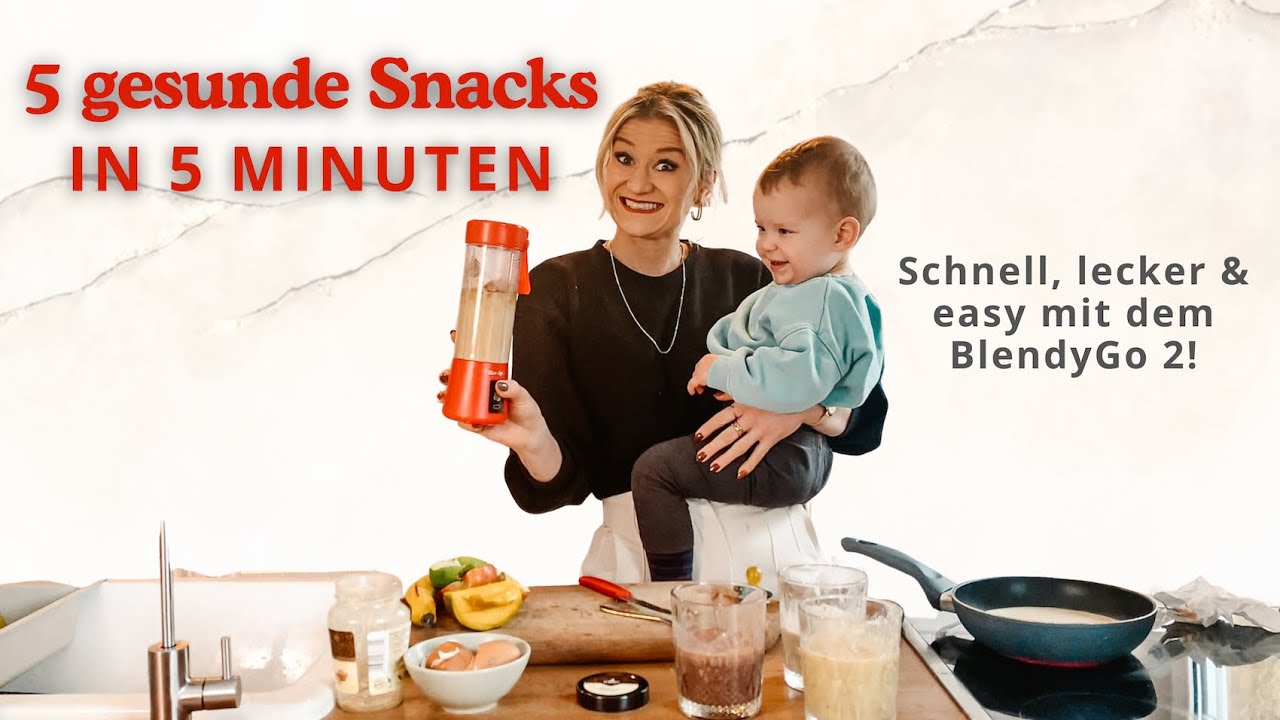 🥤5 gesunde Snacks in 5 Min – Schnell, lecker & easy mit dem BlendyGo 2! 💪✨