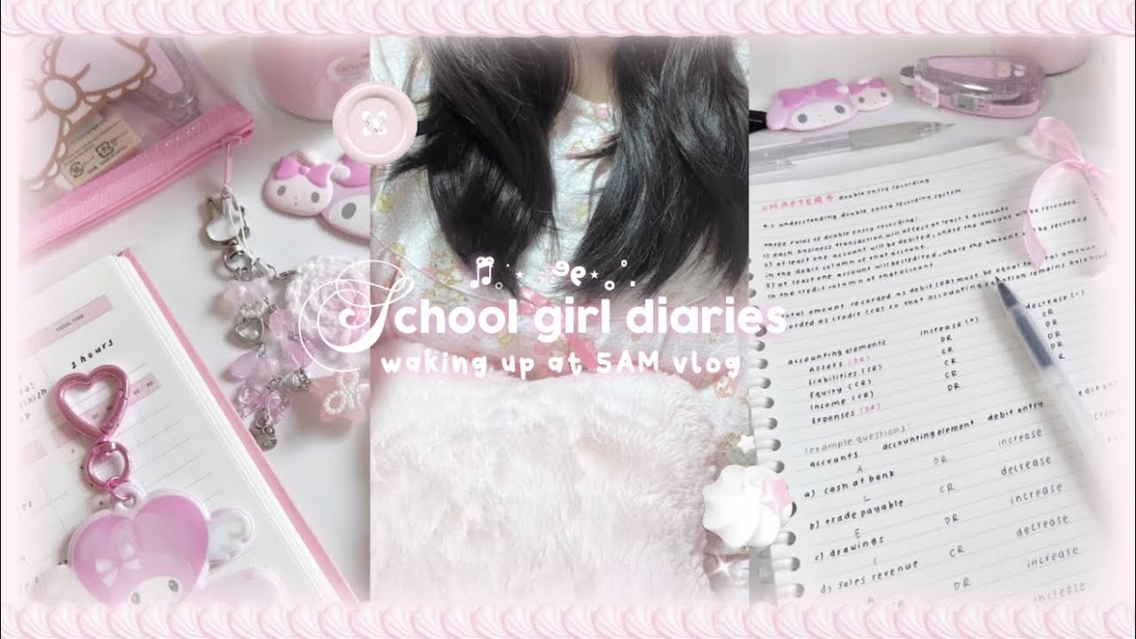 SCHOOLGIRL DIARIES ♡｡．waking up at 5AM, first week of school, studying (ft. ChicChoi)