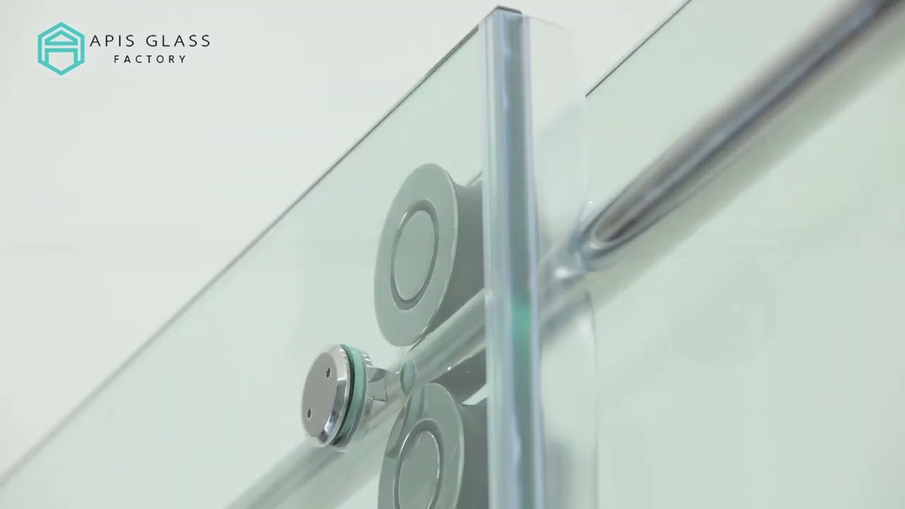 Frameless sliding shower doors with chrome hardware wholesale with factory price