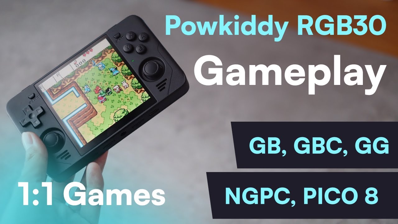 Powkiddy RGB30 1:1 ratio games - PICO-8, Gameboy, Gameboy Color, Gamegear, NeoGeo Pocket Color