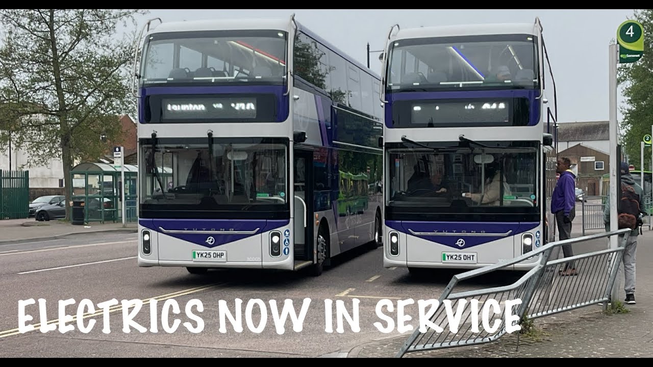 The new electric Yutongs have entered passenger service with First Bus | The Buses of Somerset.