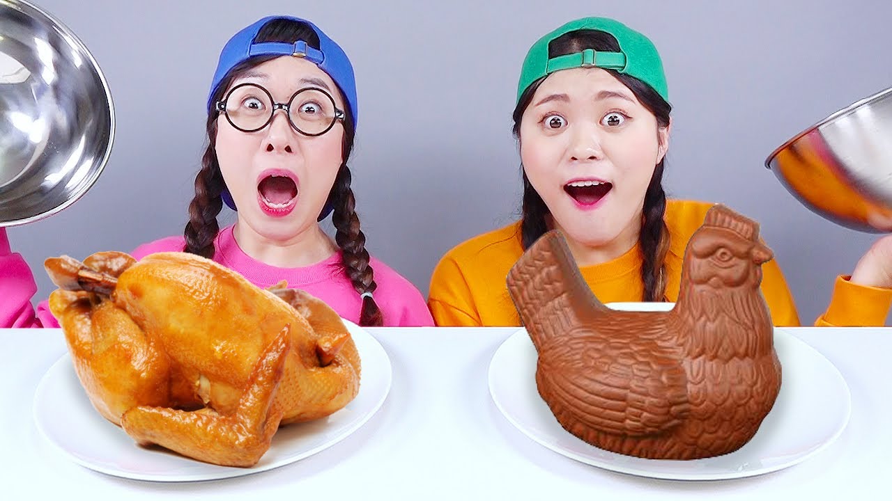 Real Food VS Chocolate Food Challenge DONA