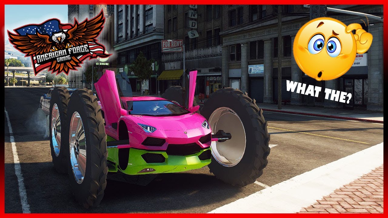 GAINT LAMBO ON TRACTOR TIRES! (FLIP CAR FAIL) - GTA5 RP  - AFG