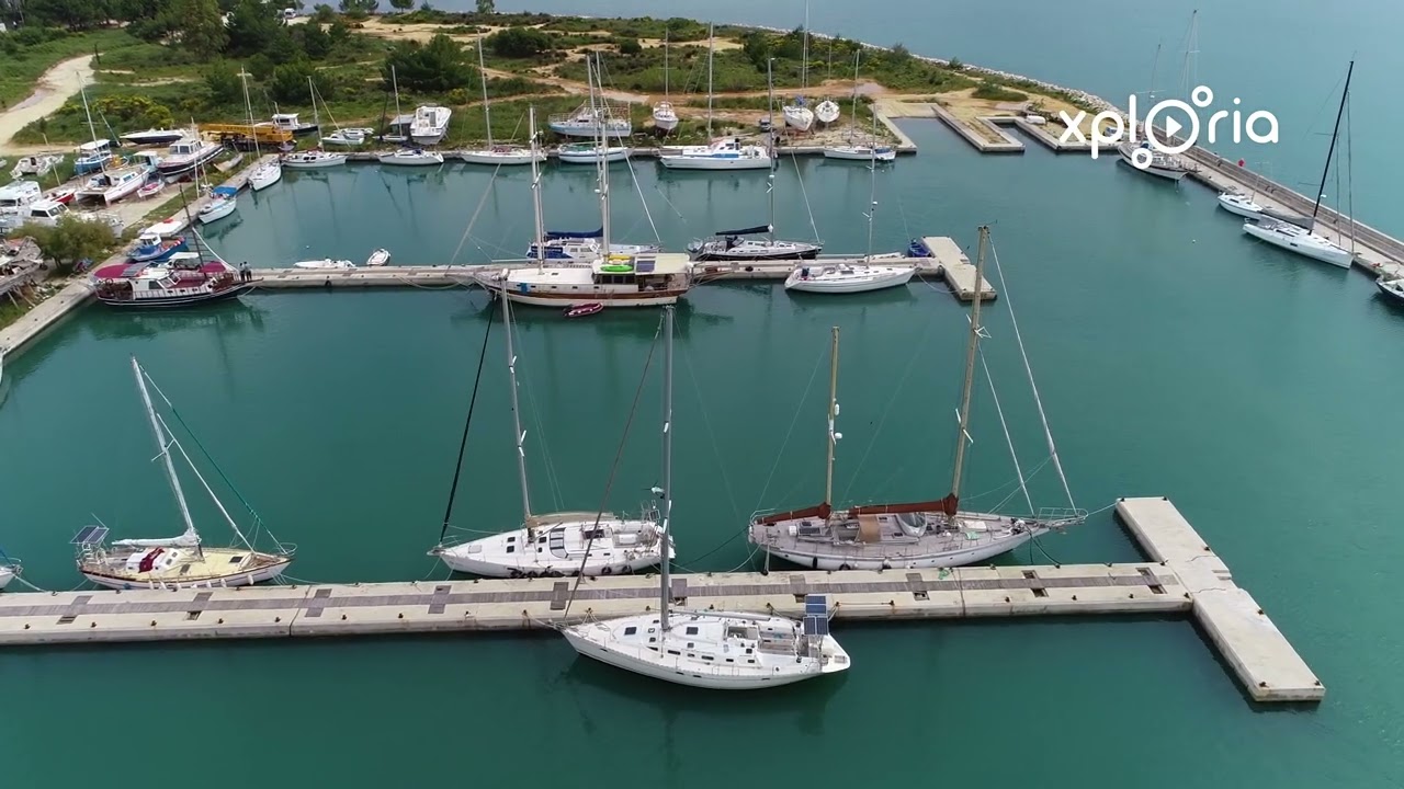 Argostoli Yacht Marina,  Kefalonia, Ionian Islands, Greece 2019.05 aerial video
