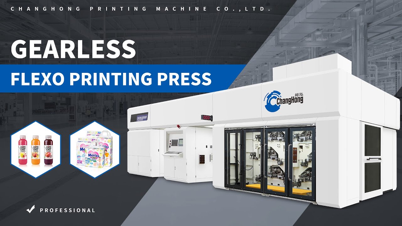 6 colors  full servo gearless flexo printing machine