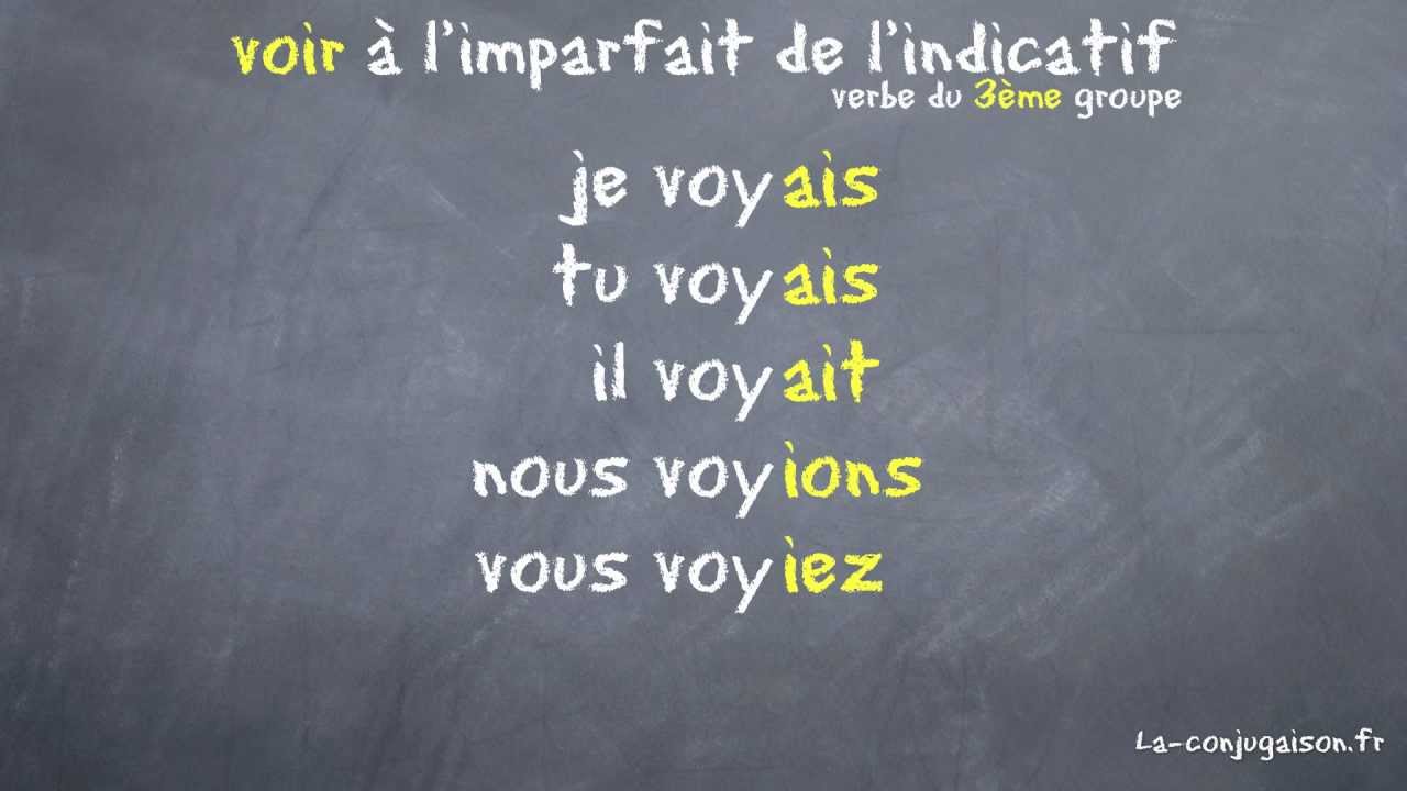 voir à l'imparfait de l'indicatif - La-conjugaison.fr