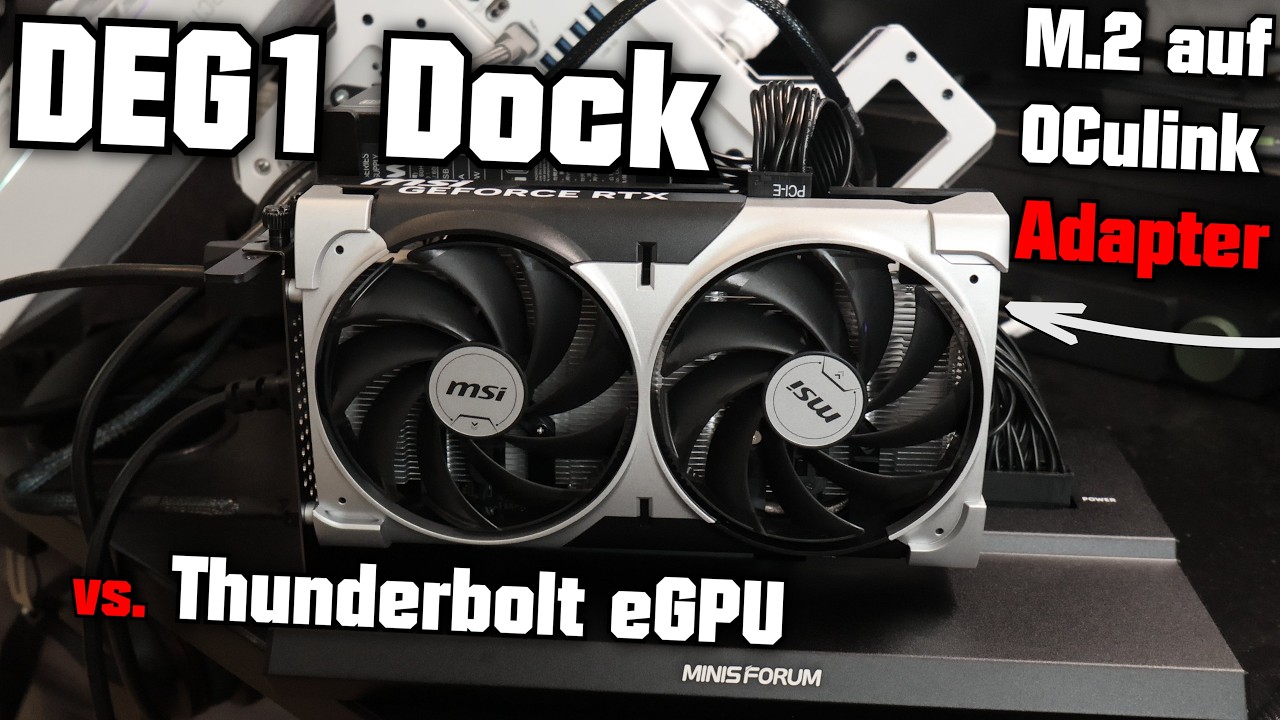 M.2 auf OCulink Adapter 🔥🤓 PCIe 4.0 macht den Unterschied! Minisforum DEG1 Dock vs. Thunderbolt eGPU