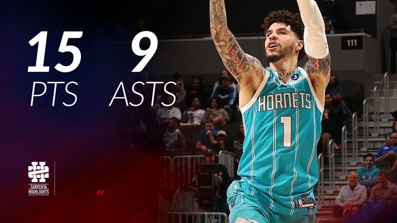 LaMelo Ball 15 pts 9 asts vs Mavericks 25/26 season