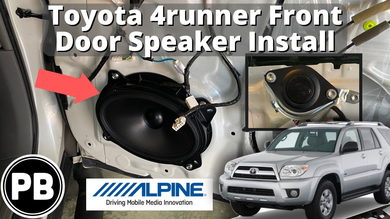 Установка динамика в переднюю дверь Toyota 4Runner 2003–2009 гг.