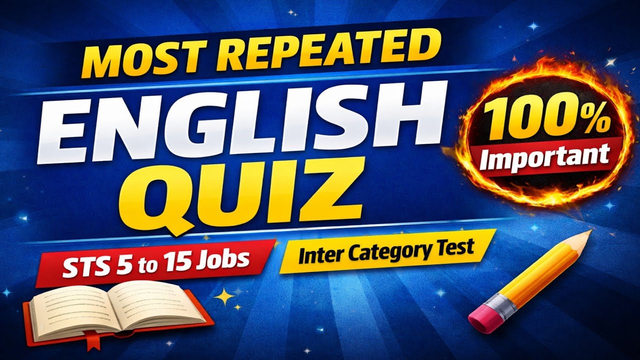 Most Repeated English Quiz for STS | Inter Category Test Preparation | 5 to 15 jobs |By Quiz Imran 