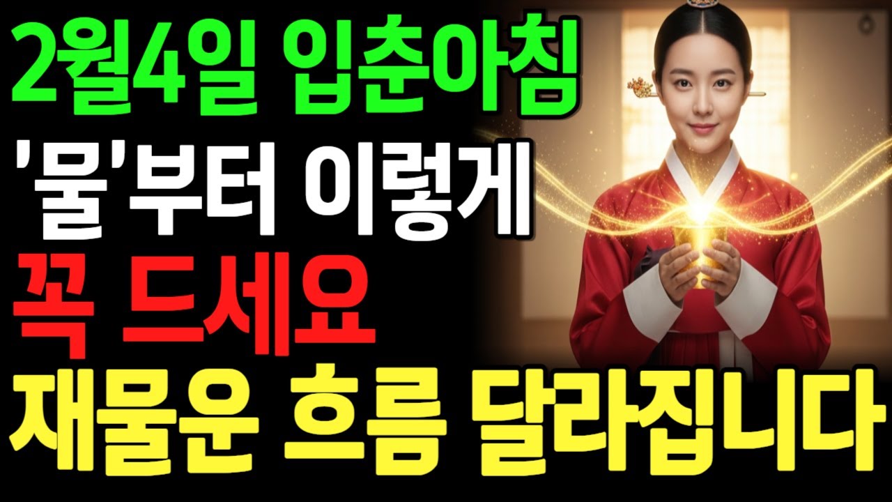 2월 4일 입춘 아침, 이 물 한 컵으로 1년 재물운 흐름이 달라집니ㅣ풍수ㅣ행복한 노후ㅣ65세이상 건강을 지키는 습관ㅣ오디오북